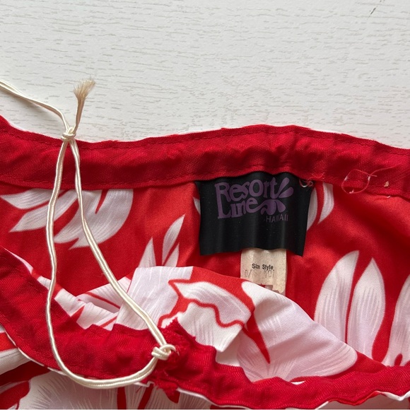 Vintage Resort Line Hawaiian Kaftan Floral Pleated MuuMuu Dress One Size - Picture 6 of 6